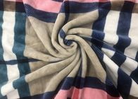 Coral Fleece Soft Blanket Fabric Checked / 530GSM Synthetic Blanket Material
