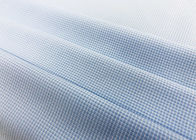 100% Polyester Shirt Fabric Warp Knitting Plain For Worker Blue Checks