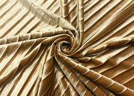290GSM 93% Polyester Pleat Gold Velvet Upholstery Fabric For Lady'S Skirt Golden