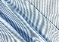 Work 130GSM 100% Polyester Shirt Fabric / Casual Warp Knitted Fabric Blue Stripes