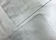 Synthetic 100% Polyester Suede Fabric For Furniture Light Stone Grey 290GSM