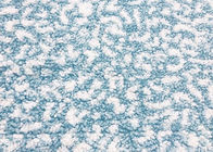 Circle Loop Soft Blanket Fabric Velvet Polyester Fleece Blue White 340GSM
