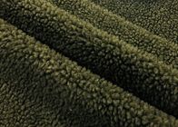 150cm Soft Blanket Fabric / Woollike Sherpa Fleece Blanket Fabric Olive Green