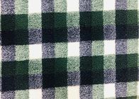 Comfortable Sherpa Blanket Material Green Plaid 340GSM 100% Polyester