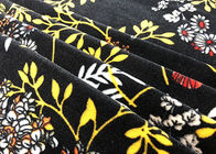 Warp Knitted Polyester Velvet Fabric / Birds Flowers Patterned Velvet Fabric