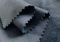 Grey Polyester Corduroy Fabric / 220GSM Knitting Fine Corduroy Fabric