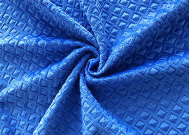 200GSM Embossed Velvet Fabric / Sofa Polyester Velvet Upholstery Fabric Prussian Blue