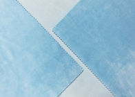 92% Polyester Elastic Micro Velvet Fabric For Home Textile Baby Blue 340GSM