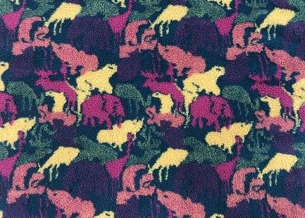 340GSM Soft Blanket Fabric / 100% Polyester Printed Woollike Sherpa Fleece Fabric Zoo