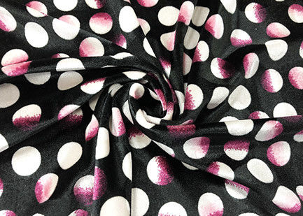220GSM 94 Polyester 6 Spandex Warp Printed Knit Fabric Velboa For Lady'S Dress Petal Rain