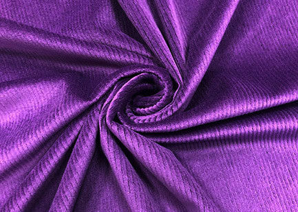 200GSM Stretchy Purple Corduroy Fabric for Pants Accessories 94% Polyester