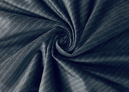 Striped Velvet Fabric Blue Black 240GSM 100% Polyester Heat Printing