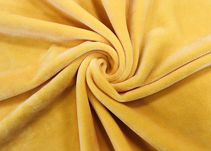 Dark Yellow Velvet Fabric Material 280GSM 92% Polyester Microfiber Velvet