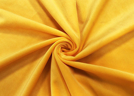 210GSM Plush Toy Fabric / 100% Polyester Plush Fabric Golden Yellow Color