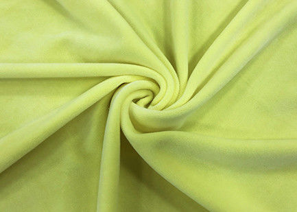 300GSM Plush Toy Fabric Stretchy / 92 Polyester 8 Spandex Warp Knitting Light Yellow