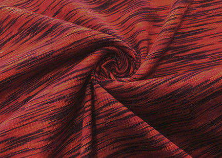 190GSM Stretchy Weft Knitting Fabric 100 Polyester Microfiber For Yoga Clothes Heather Red