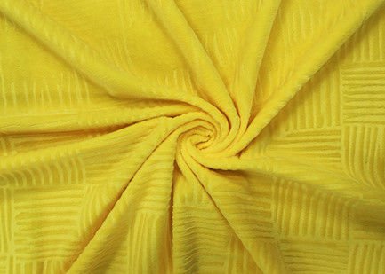 210GSM Soft 100% Polyester Embossed Micro Velvet Fabric For Home Textile - Yellow