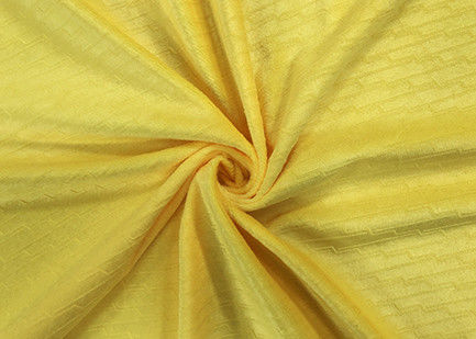 210GSM Soft 100% Polyester Embossed Pattern Micro Velvet Fabric - Yellow