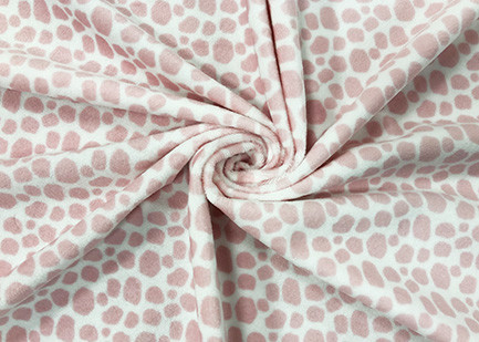 100% Polyester Fleece Fabric for Home Textile Pink Leopard Print 210GSM