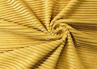 235GSM 100% Polyester Corduroy Fabric / Sofa Ginger Knit Corduroy Fabric