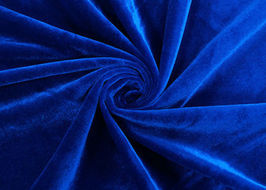 250GSM Plush Toy Fabric / Soft Plush Textile Warp Knitted Royal Blue Color